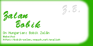 zalan bobik business card